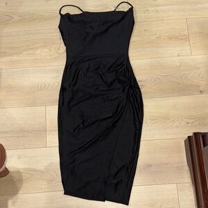 Elegant Black Spaghetti Strap Dress